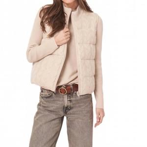 NEW REPEAT CASHMERE women's reversible cashmere cable vest in natural